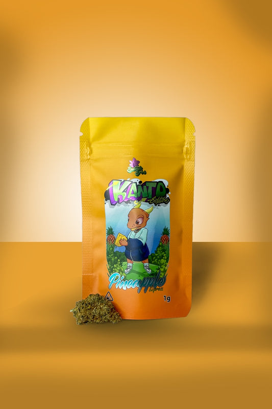 CBD Blüten Sorte Pineapple Express Vorderseite 1g 